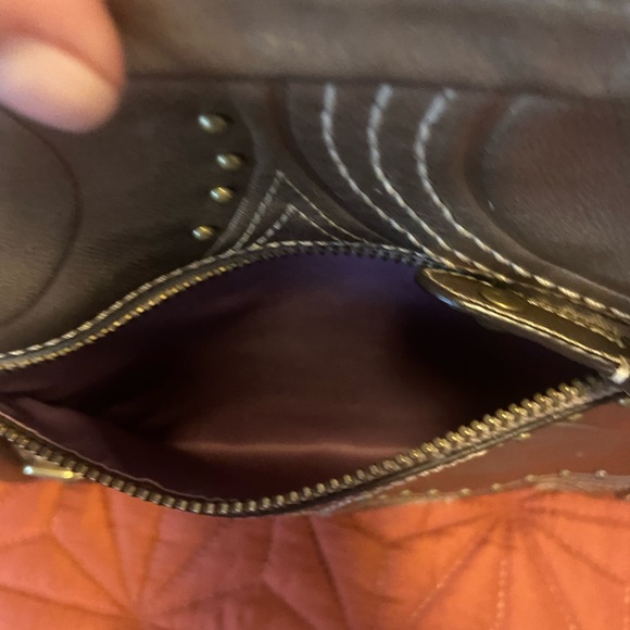 COACH Embossed Studded Leather Alex Satchel Bag - Picture 6 of 8